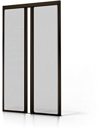 Store moustiquaire enroulante Double Porte Luxe ALU - Marron - L2400 x H2300mm (L2400x H2300 mm, Marron)