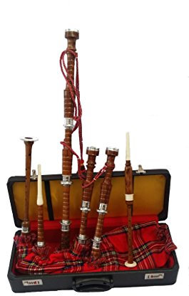 Großer Dudelsack-Dudelsack aus natürlichem Palisander, Schottischer Dudelsack-Dudelsack, Gaita, Silberfarben