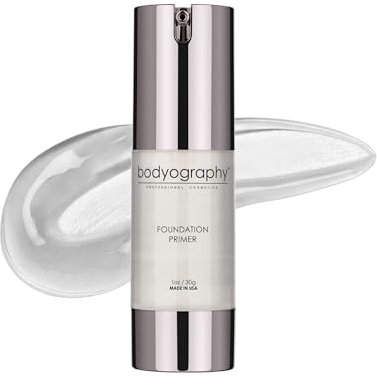 Bodyography Foundation Primer (Clear): Anti-Aging Salon Makeup Primer w/ Vitamin E, A, Jojoba, Grapeseed Oil, 1 oz