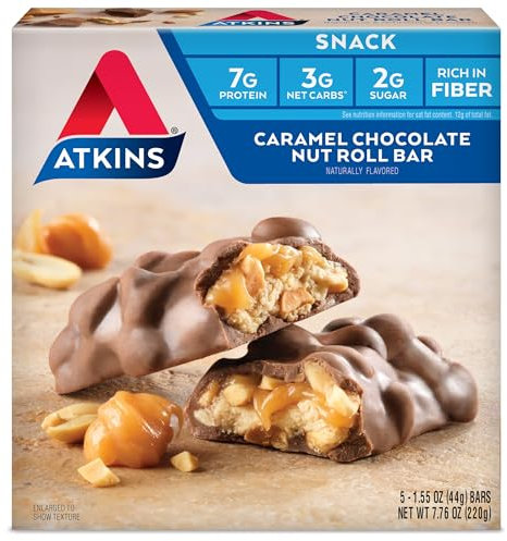 Caramel Chocolate Nut Roll, 5 Bars, 1.6 oz (44 g) Each