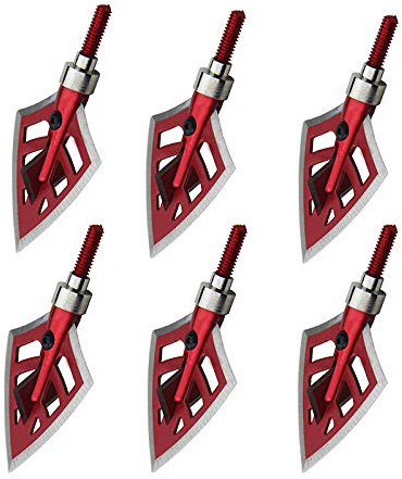 6 Pièces Broadheads 125/100 Grain Rouge Chasse sous-catégorie Têtes de Haute qualité Tir à l'arc Tir 4 Lame