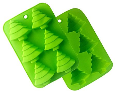 FantasyDay® Stampo in Silicone per Dolci a forma di Alberi di Natale, 2 pezzi Silicone Muffin Sapone Handmade Stampi per Cubetti di Ghiaccio, Biscotti, Tortini, Cioccolato, Dolci - silicone antiaderente, adatto ad alte e basse temperature