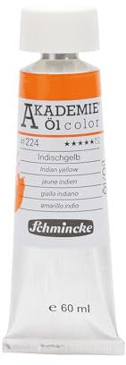 Schmincke – AKADEMIE® Öl color, feine Künstler-Ölfarben, Indischgelb, 41 224 011, 60 ml Tube, höchst lichtecht, Ölmalerei