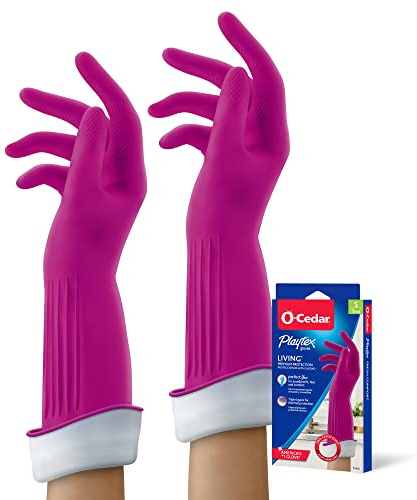 Playtex Living Reuseable Rubber Cleaning Gloves, Premium Protection Reusable Household Gloves, Small (2 pairs)