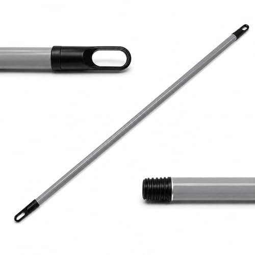 HELGUEFER- Palo Pintado 140 Cm Universal para Escobas, Cepillos y Fregonas – Mango con Rosca Alemana, Acabado Lacado Anticorrosión, Empuñadura Ergonómica Antideslizante