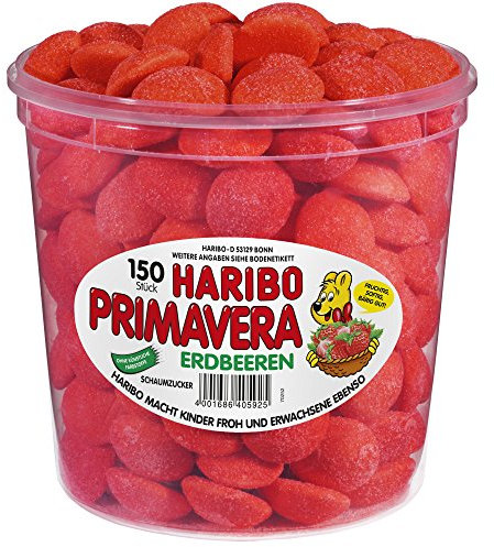 Haribo Primavera Fraise Boîte, 150 pièces, 1,05kg
