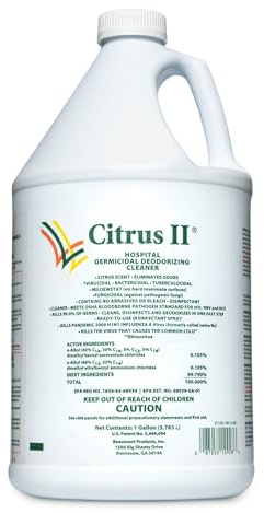 Citrus II Hospital Germicidal Deodorizing Cleaner - Fresh Citrus Scent - 1 Gallon - Refill - Disinfecting Cleaner for Home, Hospital and Office Areas