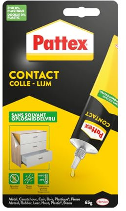 Pattex Colle contact type néoprène- Formule sans solvant tous matériaux- tube 65 gr