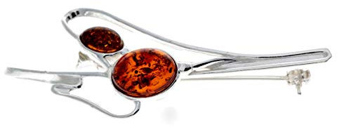 SilverAmber Damen-Brosche 925 Silber mit Bernstein - 4029