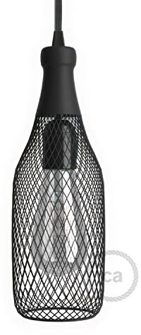 creative cables Abat-Jour Cage Bouteille Magnum en métal - Noir