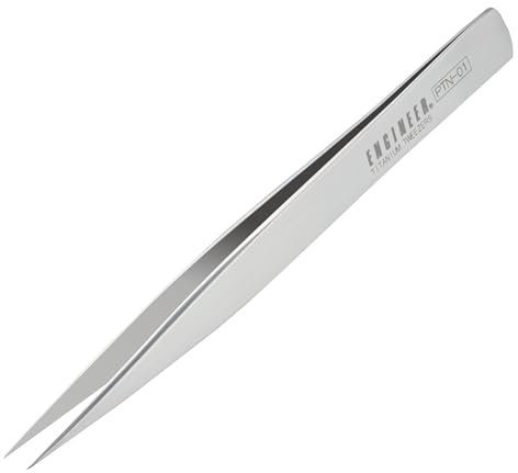 Titanium Tweezers, fine Pointed Tips (125mm). Made in Japan. ENGINEER ptn-01