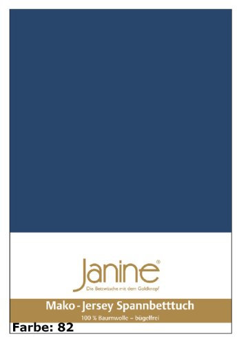 Janine Mako Jersey Spannbettlaken in 36 Farben 150x200 in marine