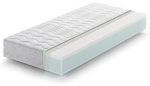 Marcapiuma - Colchón viscoelástico Individual Memory 90x190 alto 15 cm - SUNRISE - H2 Medio Funda 5 zonas desenfundable Antiácaros 100% Fabricado en Italia