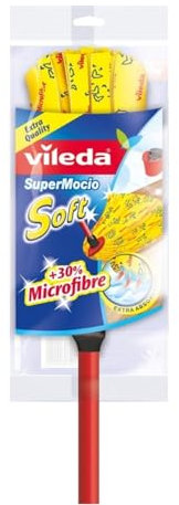 Vileda 141996 - Fregona con palo, 30% microfibra, color amarillo