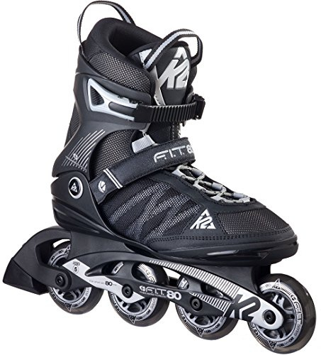 K2 F.I.T. 80 hombres-Patines en línea de 2016 Negro Black/Silver Talla:12 US [Exclusiva Amazon]