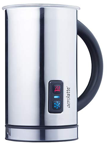 Aerolatte Grande Automatic Hot or Cold Milk Frother and Cappuccino Foam Maker, Stainless Steel, 16-Ounce, Silver, 21.6 x 12.7 x 15.75 cm