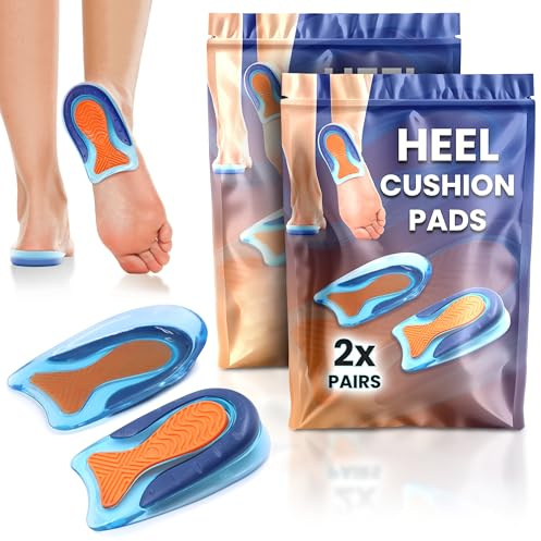 Medipaq Posture Correcting Heel Levelling Support (2X Pairs UK Size 8-12) - Gel Heel Pads - Heel Cushion Pads - Gel Insoles for Plantar Fasciitis - Angled Design Corrects Pronation or Supination