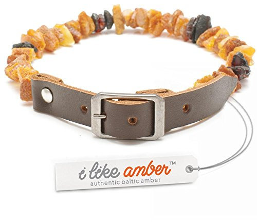 Bernstein-Zecken- und Flohhalsband für Hunde, Größe 20 - 75 cm, aus 100 % echtem baltischen Bernstein, Schutz vor Flöhen und Zecken, 100 % natürlich und frei von Chemikalien C3Ch.40-45