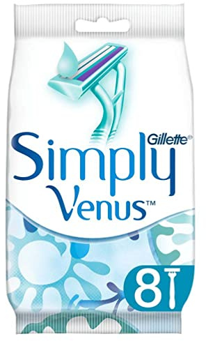 Venus Simply Rasoirs Jetables Femme avec Formule Hydratante à l'Aloe Vera, Pack de 8 Rasoirs [OFFICIEL]