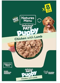 Natures Menu - Wet Dog Food - Pouches for Puppy/Junior Dogs with Chicken & Lamb - 8 x 300g