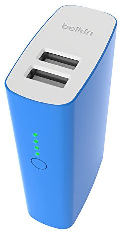 Belkin 4,000 mAh Power Bank, Dual USB Portable Charger, Battery Pack for Apple iPhone, iPad, iPod, Samsung Galaxy and Universal Smartphones/Tablets - Blue