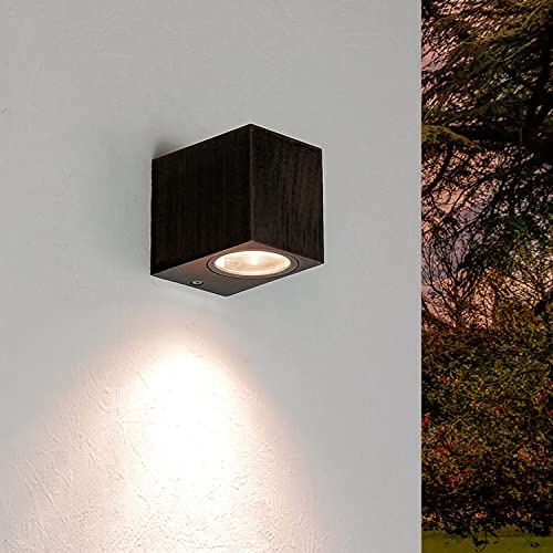 Licht-Erlebnisse Downlight Außen, Wandleuchte Aussen, Braun Antik, Downlight, GU10, wetterfest, IP44, H:8 cm, klein, Haustür, Garten, Balkonlicht, Aussenlampe Wand