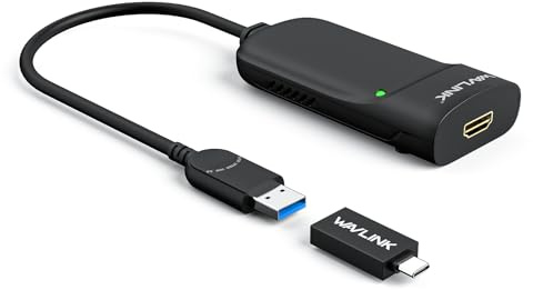 WAVLINK USB 3.0/USB C to HDMI Universal Video Adapter, Displaylink HDMI Adapter Supports up to 6 Monitor, Compatible with Windows 11/10, MacOS (M1-M5 Mac,New Mabook Neo), ChromeOS