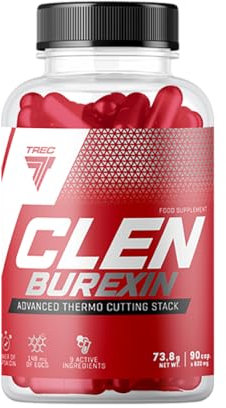 Trec Nutrition Clenburexin 90 Caps - Advance Thermogenic Fat Burner with Green Tea, Caffeine, L-Tyrosine. Boosts Metabolism & Energy, Includes Yerba Mate & Cayenne