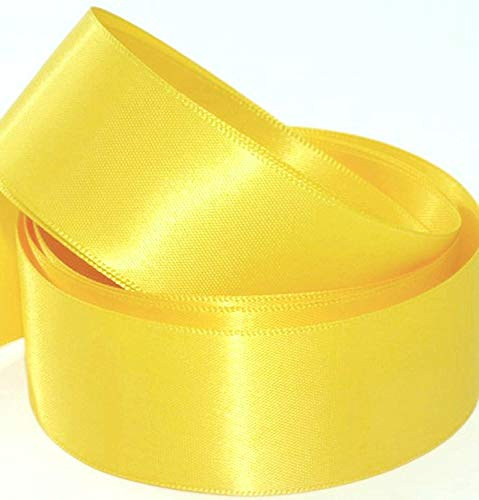 38mm Satin Ribbon Yellow in 5 Meters for Gifts Wrap Sewing, Party, Home Decorations, Events, Dress, Wedding Christmas, Crafts, Bows Car, Floral, Balloons Hairs, DIY, Bouquets, Cake More