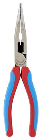 Channellock E388CB E Series Bent Long Nose Plier with XLT Joint and Code Blue Grips, 8-Inch Combination Bent Nose CODE BLUE Grip