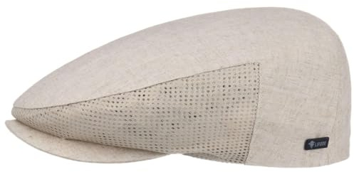 Lipodo Leinen Flatcap Beige Herren Made in Italy Frühjahr Sommer Schiebermütze mit Mesh-Einsätzen Netzfutter beige 60 cm