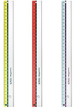 3x Herlitz Lineal my.pen / 30cm / Farbe: je 1x rot, türkis, grün