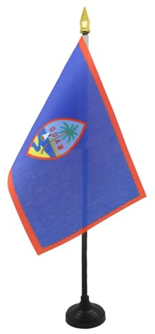 AZ FLAG Bordsflagga Guam 15x10 cm Guamansk 100D Polyester Plastfot