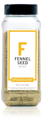 Spiceology – Whole Fennel Seed – Sweet, Anise-Flavored Spice for Sausage, Curries, Tomato Sauce & Dry Rubs – Toast, Grind or Use Whole – 14 oz