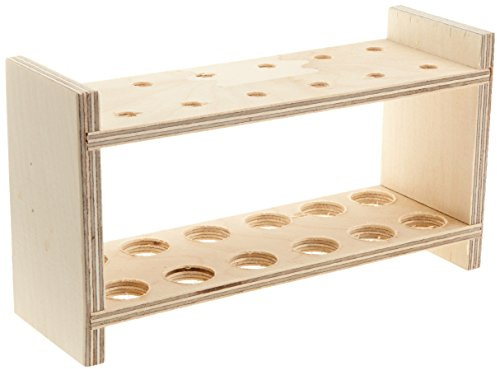 NeoLab Tubes à essai en bois pour 2 x 6 tubes longs, diamètre du trou 20 mm.