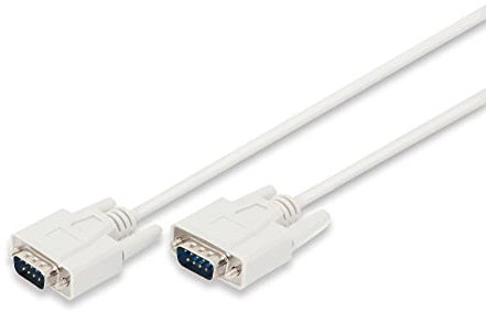 DIGITUS Câble de Connexion série D-Sub 9 à D-Sub 9 - Plug to Plug - 2.0m - RS-232 - RS-485 - Beige
