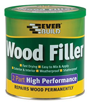 Everbuild 2-Part High Performance Wood Filler – Fast Drying – Weatherproof – Easy to Mix and Apply – Mahogany – 1.4kg