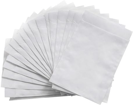 Vit mini-platt påse papper, 50 stycken: papperspåsar, små presentpåsar för blomfrön, mat & ge bort, papperspåsar för fyllning, fröpåsar, papperspåsar platt, 7,5 x 10,2 cm