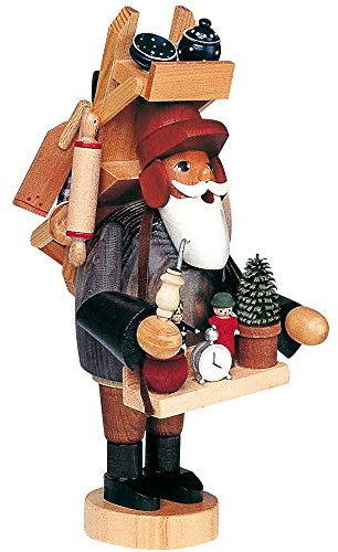 KWO Smoking Men Incense Holder, Pedlar, 23 cm, Wood, Multicolour, One Size