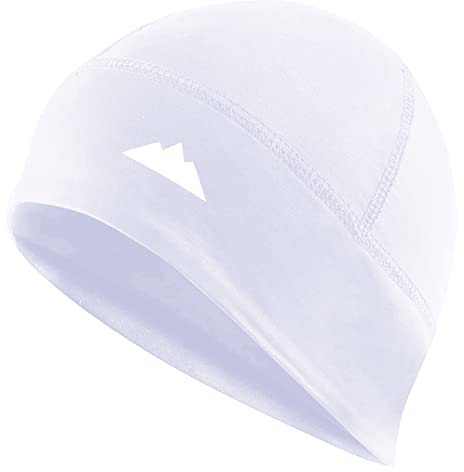 Tough Headwear Dünne Mütze für Damen und Herren, Fahrradmütze, Motorradmütze oder Fußballmütze, Unterhelmmütze, Winter-Laufmütze, weiß