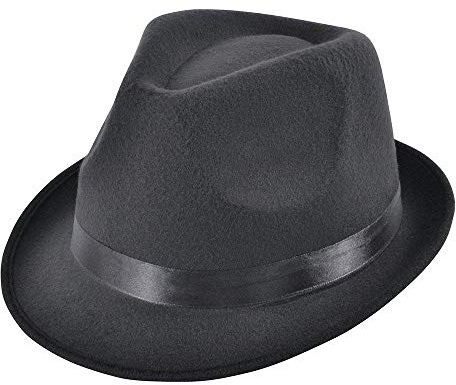 Bristol Novelty BH607 Sombrero tipo Blues Bros, 1 unidad, negro, talla única, adulto, unisex Halloween