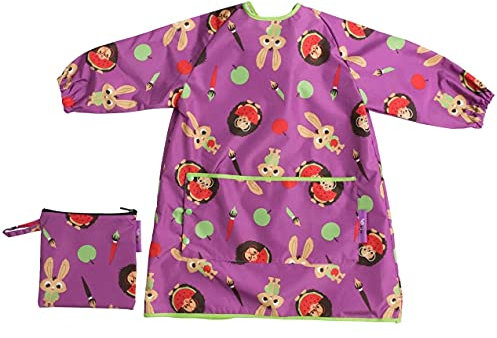 Tidy Tot®™ Langer Lätzchen für Baby und kleinkind mit Ärmel. Ganzkörper Lätzchen für Baby Ärmellätzchen. Wasserdicht Ärmellätzchen mit Tasche. Auffanglätzchen für Essen, Malen. Inklusive Reisetasche