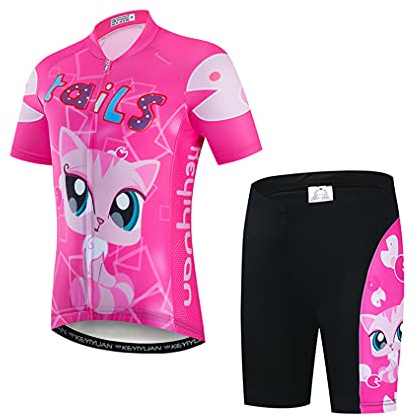 Weimostar, Set di pantaloncini in jersey da ciclismo, tuta imbottita per bicicletta da bambino, top da mountain bike, XL