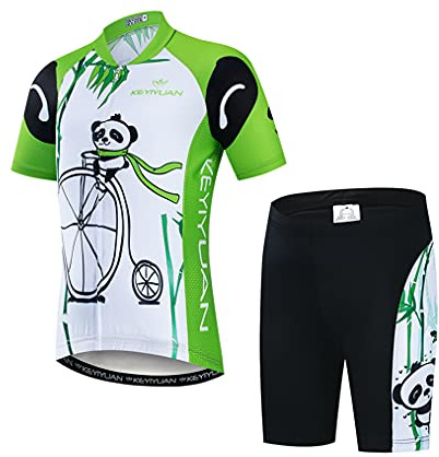 Weimostar, Set di pantaloncini in jersey da ciclismo, tuta imbottita per bicicletta da bambino, top da mountain bike, 223, XXL