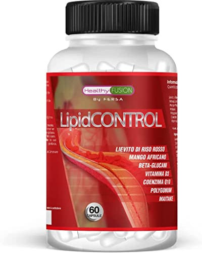 Healthy Fusion Integratore di lievito di Riso Rosso | Migliora la salute cardiovascolare | Regola i livelli di trigliceridi | Coenzima Q10, Resveratrolo, Mango Africano e Vitamina D | 90 capsule