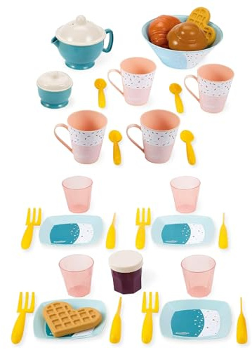 Ecoiffier Toys - 2759 - frukostset med elegant dinette (35 stycken) - imitationsspel för barn - från 18 månader - ursprung Frankrike garanti, flerfärgad