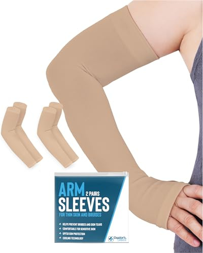Doctor's Select® Arm Protectors for Thin Skin and Bruising for Women and Men - 2 Pairs UPF 50 Sun Protection and Cooling