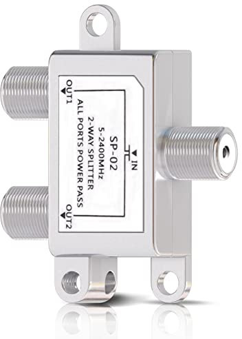 Bingfu Satelliten-Splitter 2-Wege SAT BK-Schalter mit F-Anschluss für Satelliten-TV, UKW, DAB-Radio und Kabelsysteme