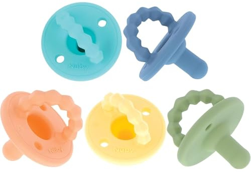 Nuby Silicone Softees Pacifier & Teether - 5 Pack