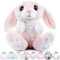 My OLi Kuscheltier Hase 20cm Plüsch Hase Stofftier Kuscheltiere Schlappohren Sitzend Kuschelhase Plüschtiere Für Mädchen Kinder Jungen-Rosa Farbe